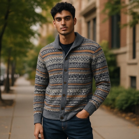 J. Crew Other - J CREW Fair Isle Lambswool Cardigan. Size Medium